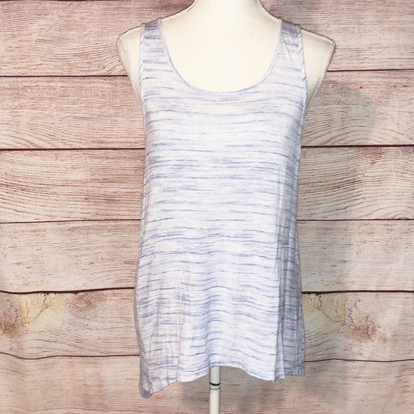 Kenzie Blue Marled Tunic w/White Floral Lace Back Tank Top Size M - Picture 1 of 8
